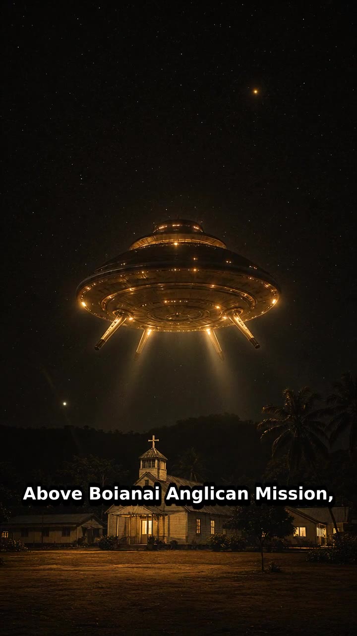 Father Gill Papua New Guinea UFO Entity Sighting, Boianai Anglican Mission, June 26–27, 1959 — reel poster